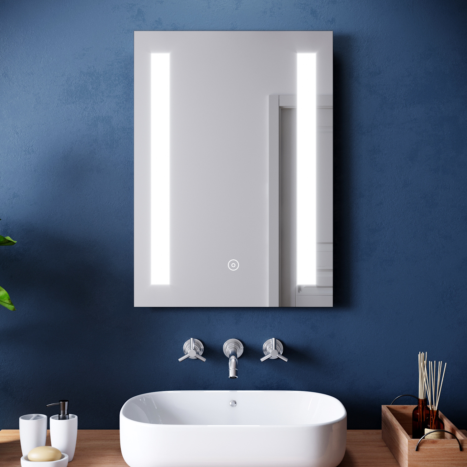 Bathroom Illuminated LED Mirror or with Demister 500x700mm Wall